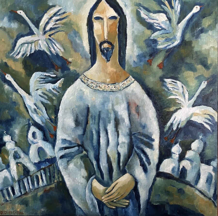 ‘Risen Christ’ is a variation of my first Christian artwork, ‘Resurrection’, which is now in the collection of Holy Spirit Seminary in Banyo, Brisbane.